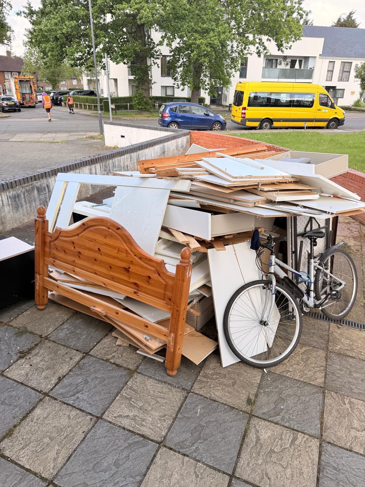 Household and refurbishment waste ready for collection in Harrow