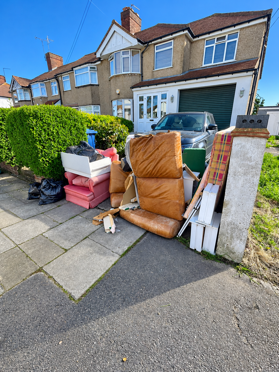 Household rubbish ready for collection in Northolt