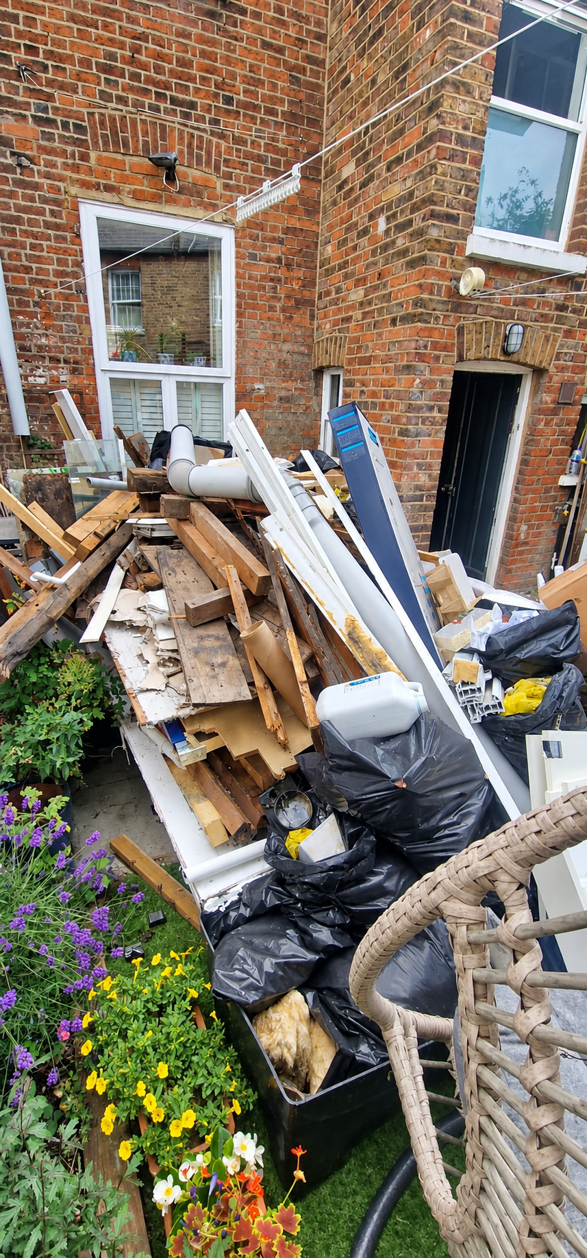 Refurbishment waste ready for collection in Northwood